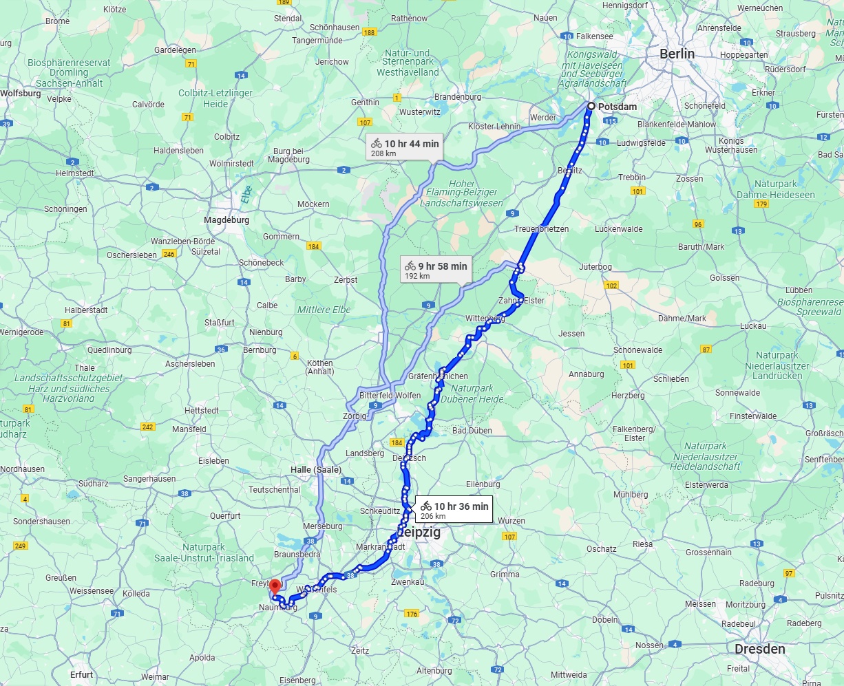Anreise von Potsdam Zu Saale Über 