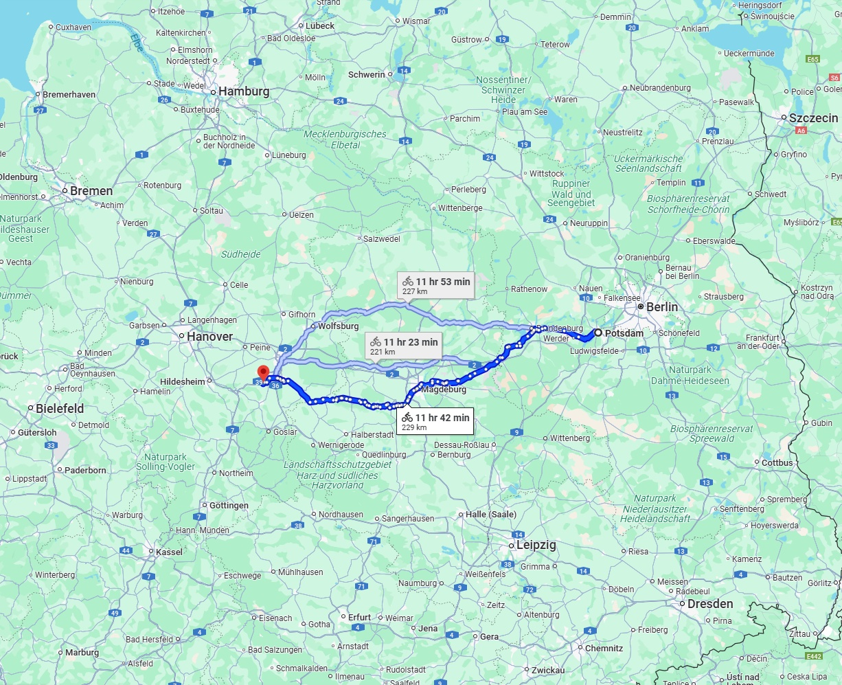 Anreise von Potsdam Zu Salzgitter Über 