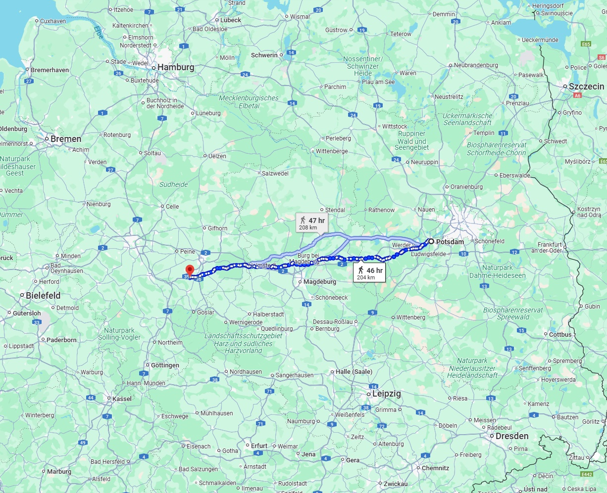 Anreise von Potsdam Zu Salzgitter Über 