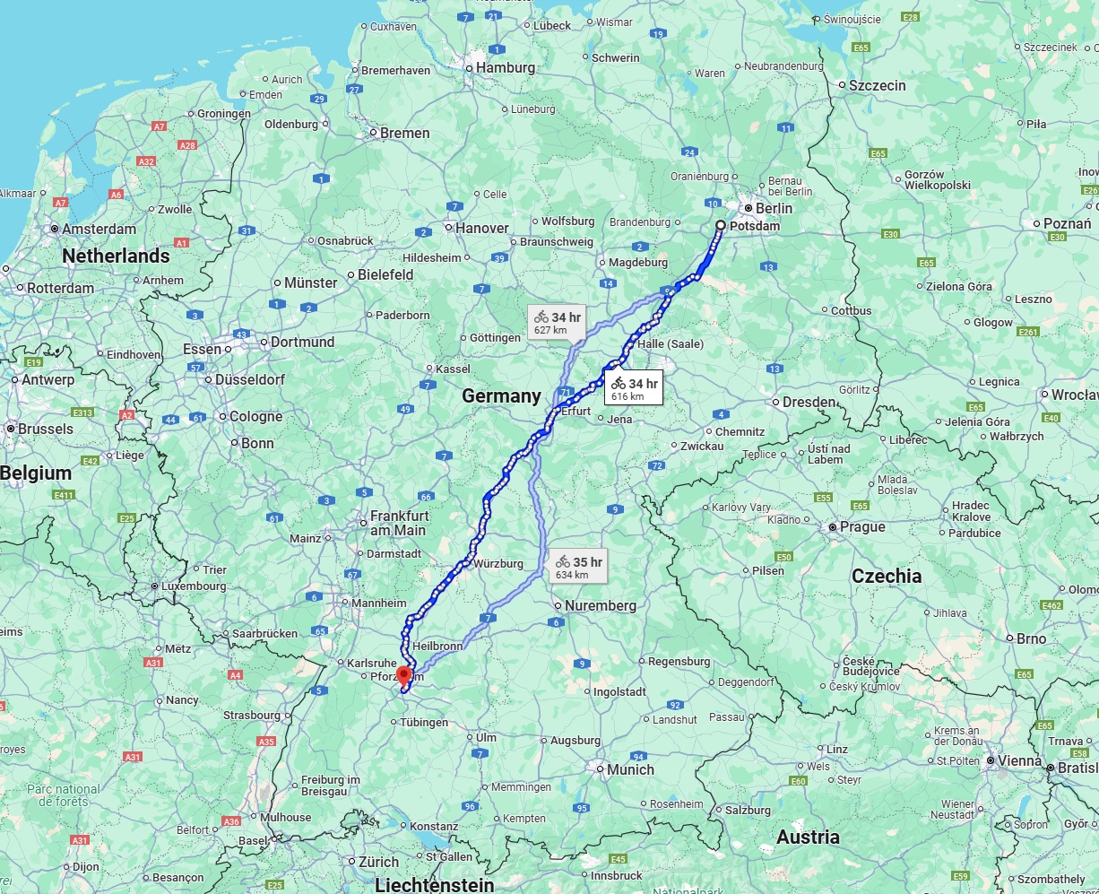 Anreise von Potsdam Zu Stuttgart Über 