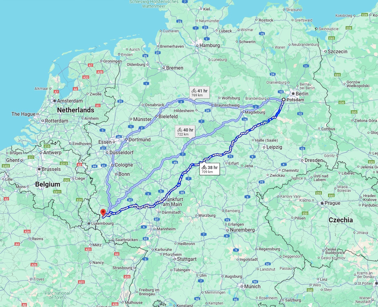Anreise von Potsdam Zu Trier Über 