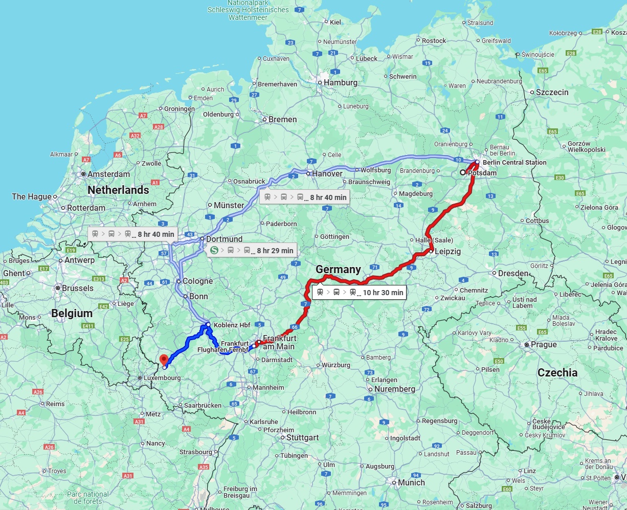Anreise von Potsdam Zu Trier Über 