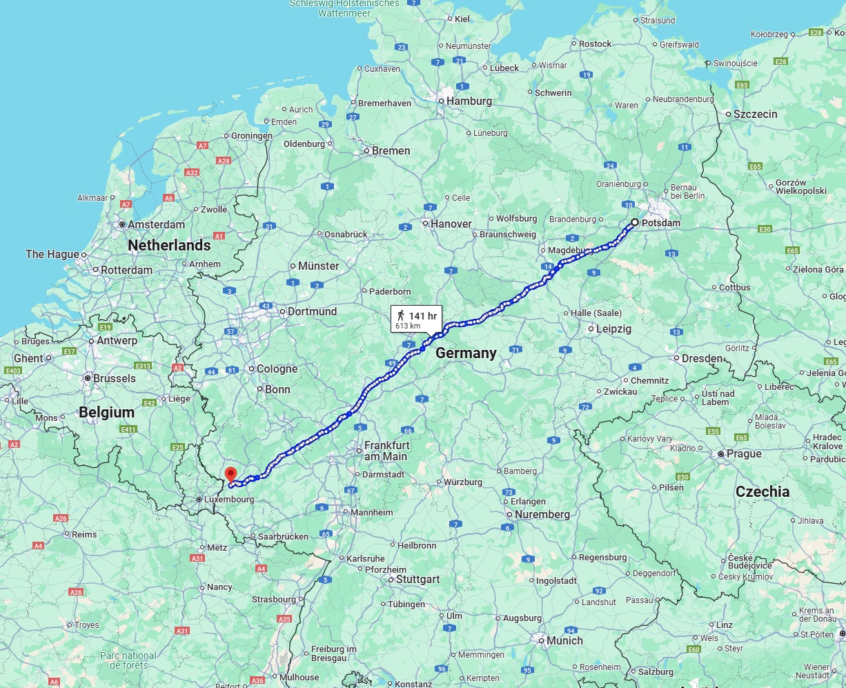 Anreise von Potsdam Zu Trier Über 