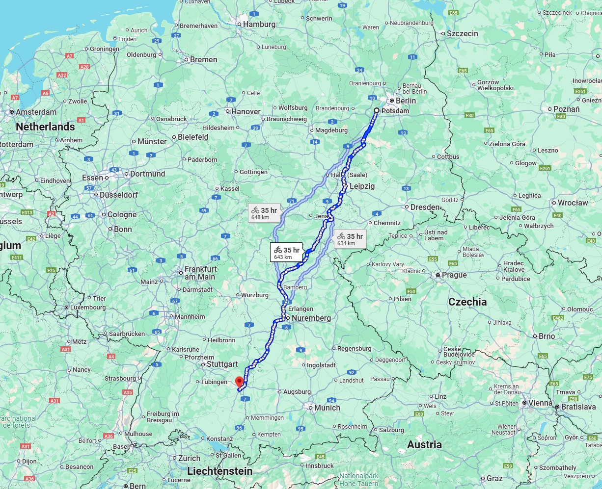 Anreise von Potsdam Zu Ulm Über 