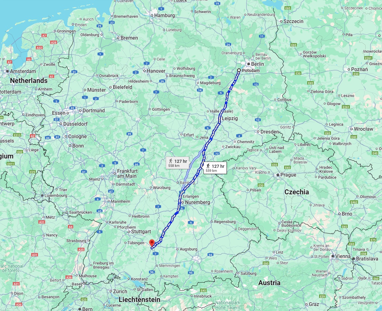 Anreise von Potsdam Zu Ulm Über 
