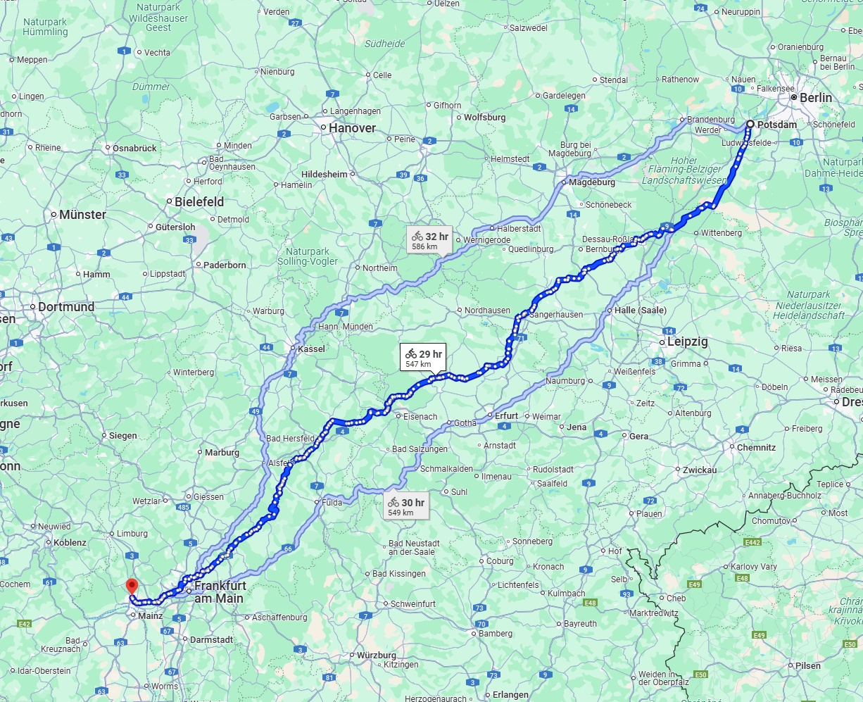 Anreise von Potsdam Zu Wiesbaden Über 