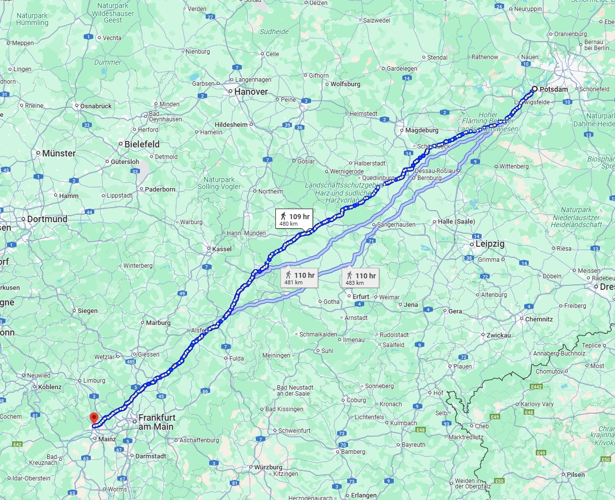 Anreise von Potsdam Zu Wiesbaden Über 