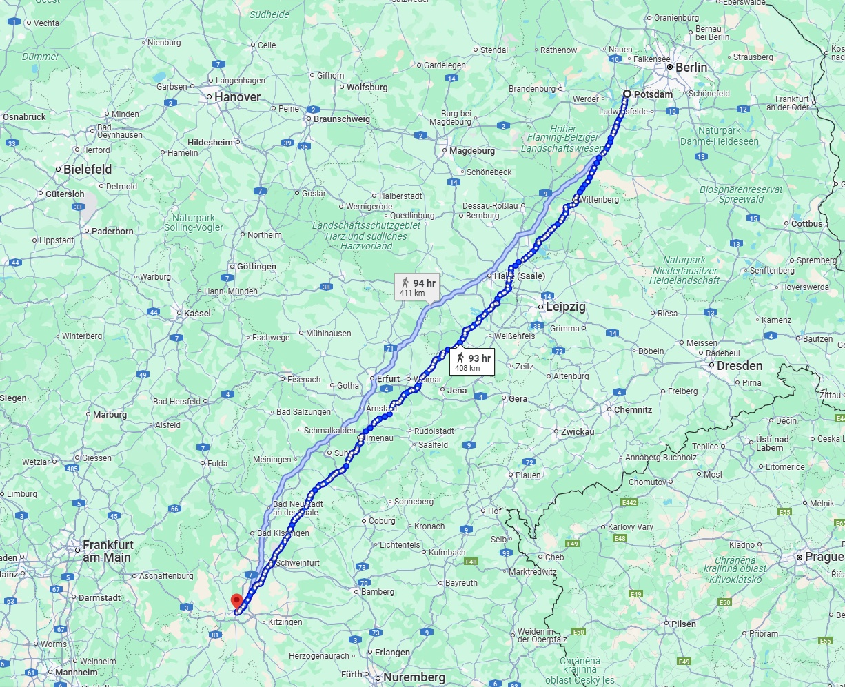 Anreise von Potsdam Zu Würzburg Über 