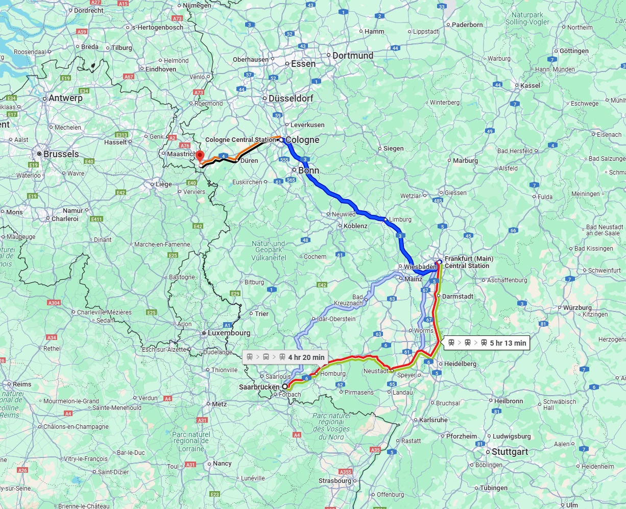 Anreise von Saarbrücken Zu Aachen Über 