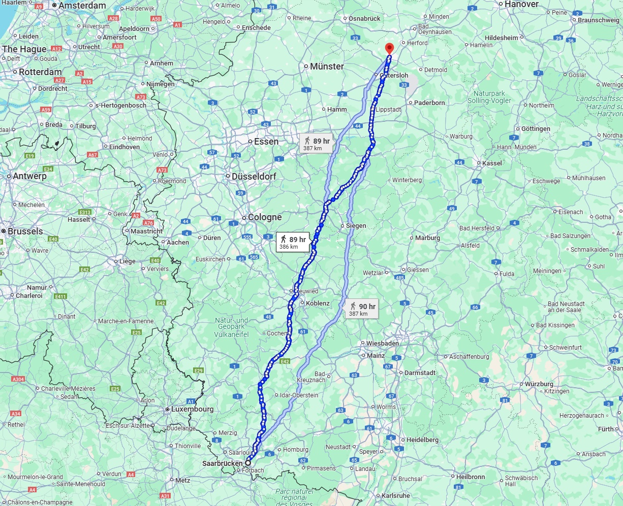 Anreise von Saarbrücken Zu Bielefeld Über 