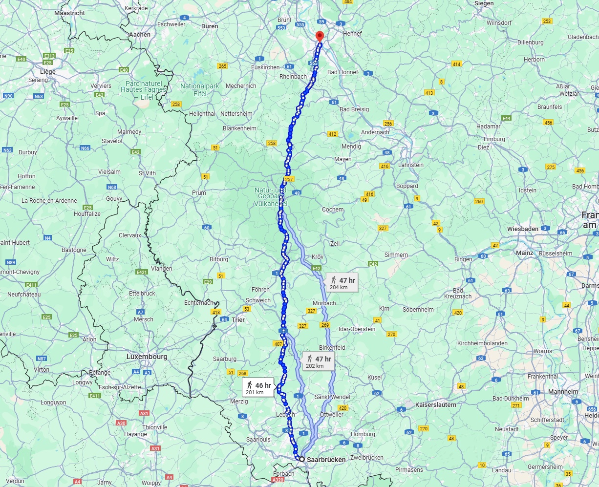 Anreise von Saarbrücken Zu Bonn Über 