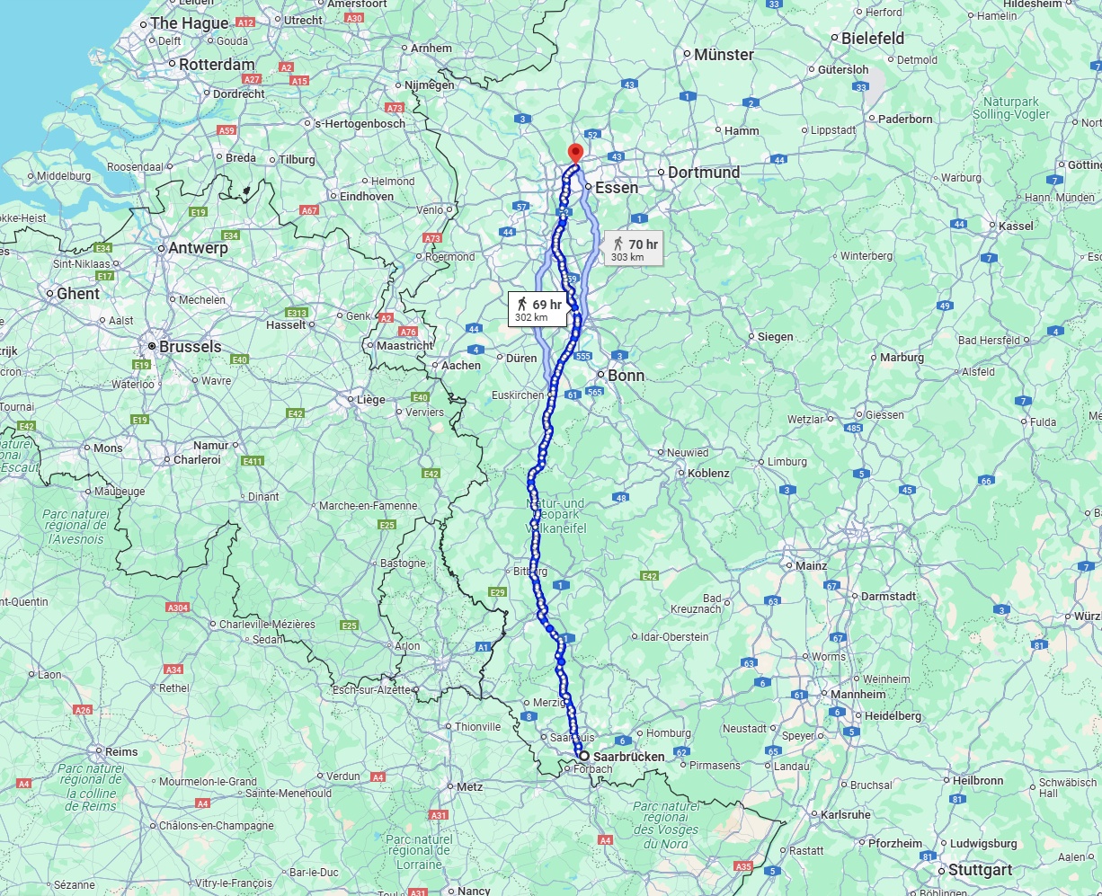 Anreise von Saarbrücken Zu Bottrop Über 