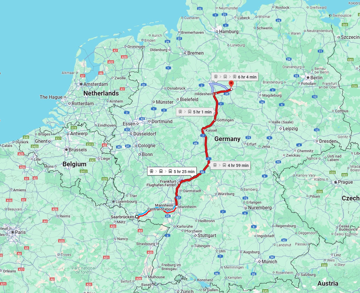 Anreise von Saarbrücken Zu Braunschweig Über 