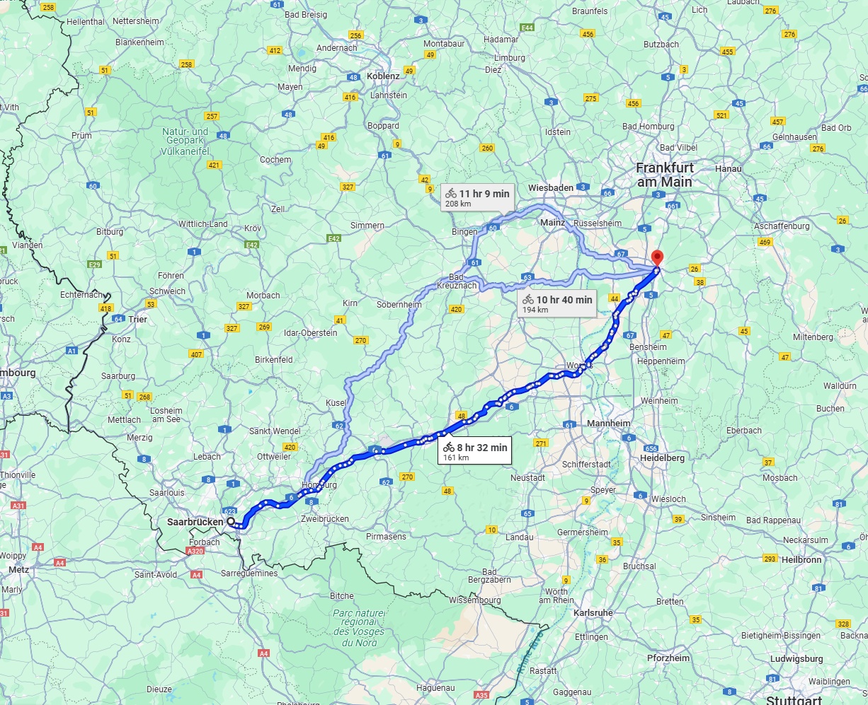 Anreise von Saarbrücken Zu Darmstadt Über 