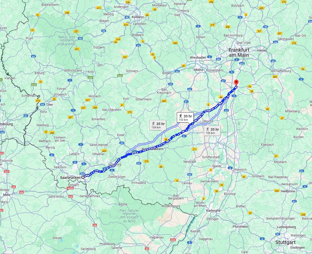 Anreise von Saarbrücken Zu Darmstadt Über 