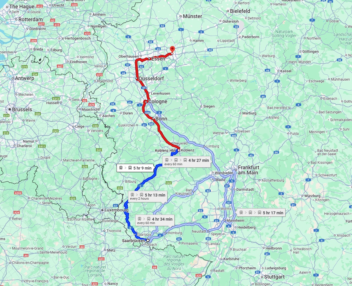 Anreise von Saarbrücken Zu Dortmund Über 