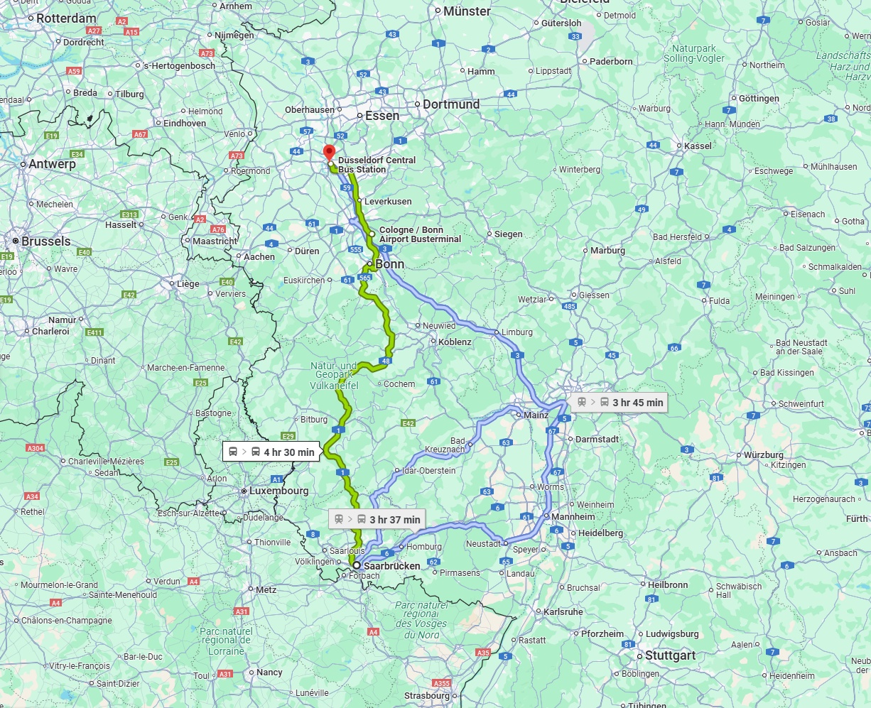 Anreise von Saarbrücken Zu Düsseldorf Über 