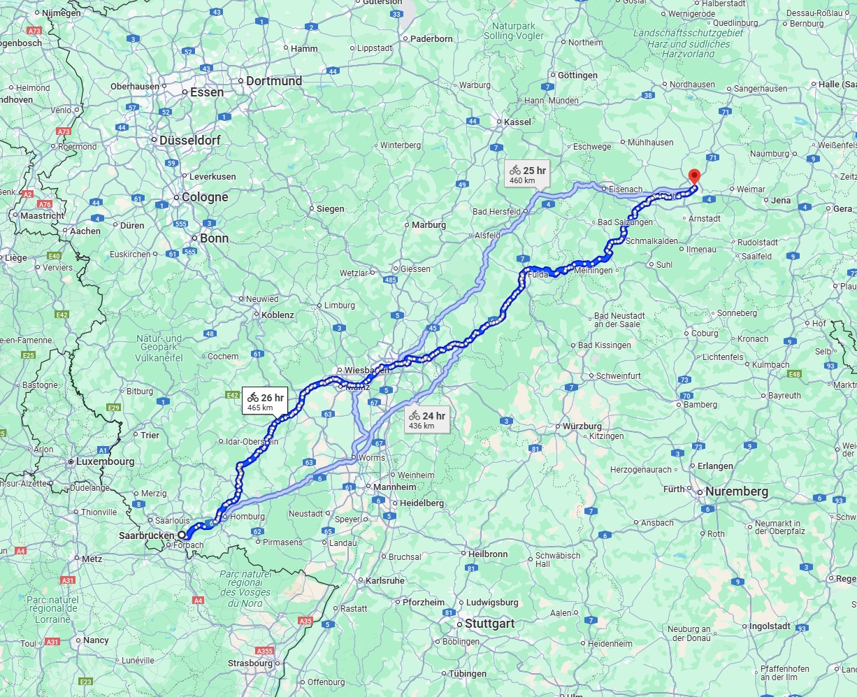 Anreise von Saarbrücken Zu Erfurt Über 