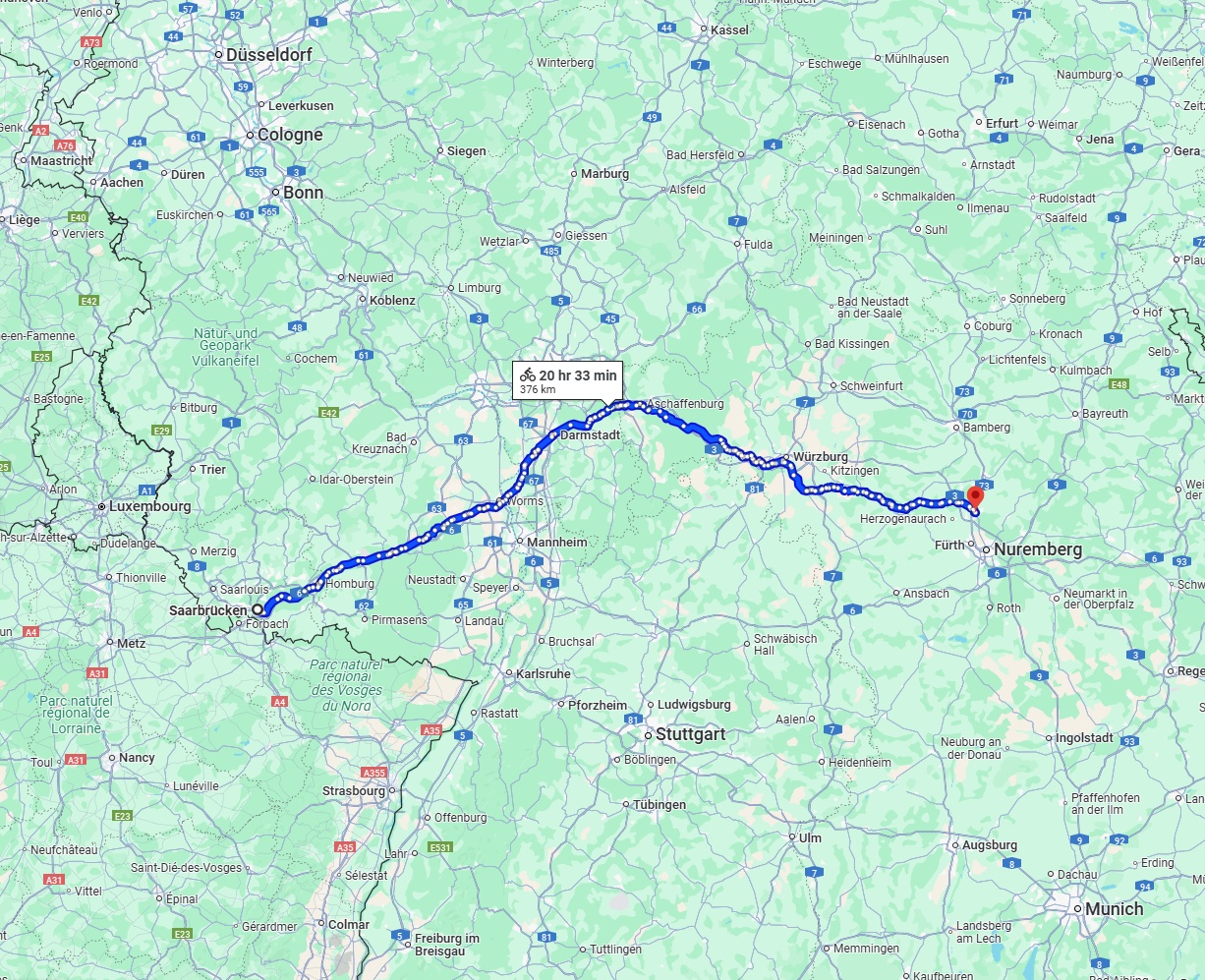 Anreise von Saarbrücken Zu Erlangen Über 