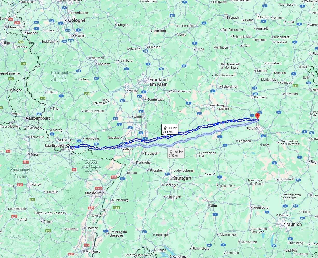 Anreise von Saarbrücken Zu Erlangen Über 