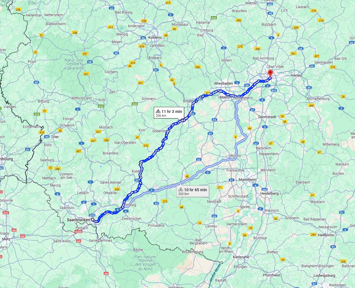 Anreise von Saarbrücken Zu Frankfurt am Main Über 