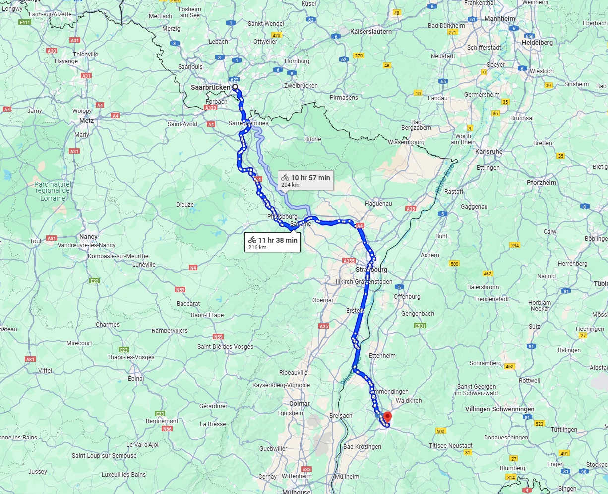 Anreise von Saarbrücken Zu Freiburg im Breisgau Über 