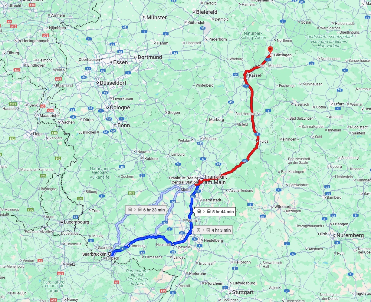 Anreise von Saarbrücken Zu Göttingen Über 