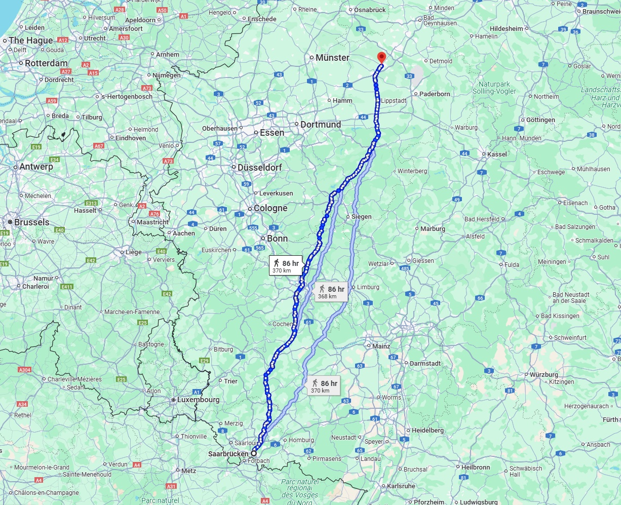 Anreise von Saarbrücken Zu Gütersloh Über 