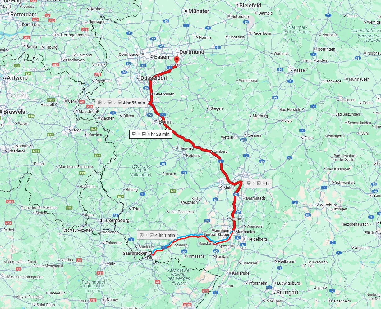 Anreise von Saarbrücken Zu Hagen Über 