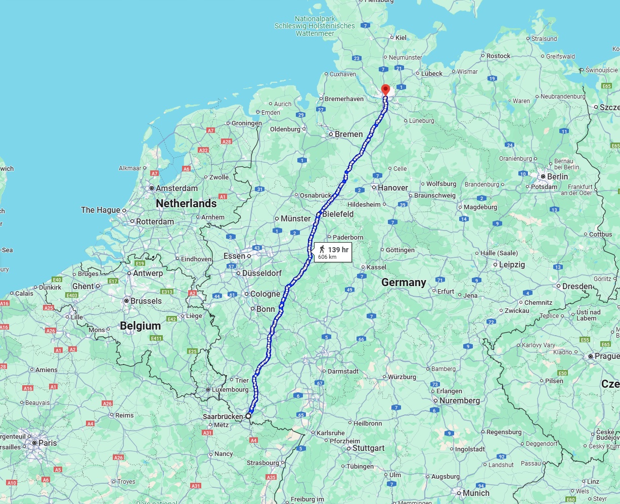 Anreise von Saarbrücken Zu Hamburg Über 