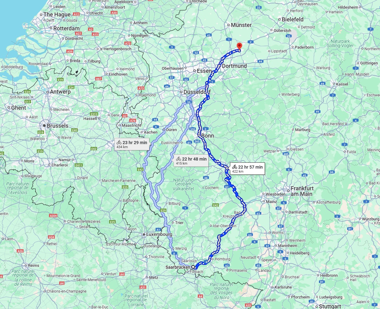 Anreise von Saarbrücken Zu Hamm Über 
