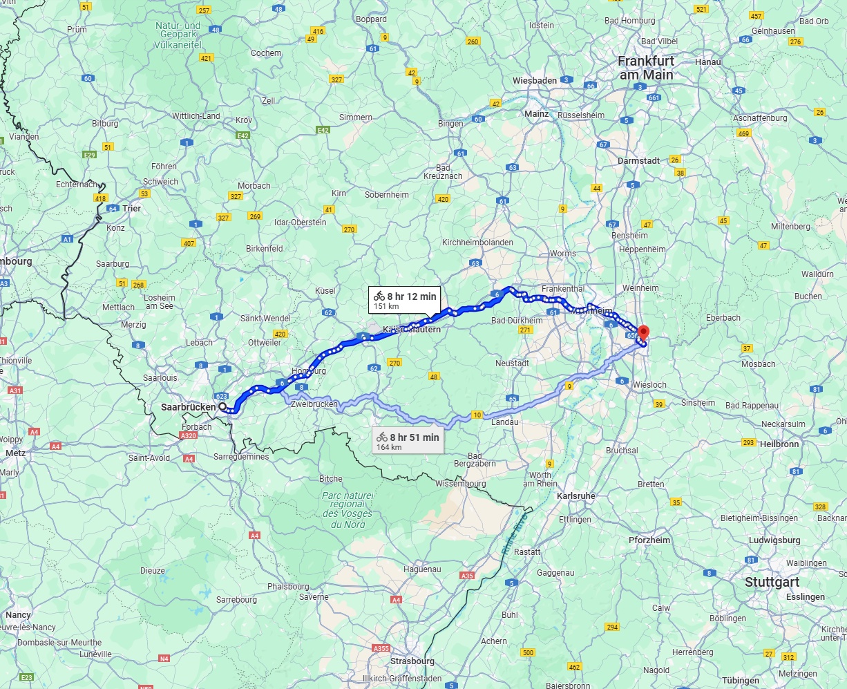 Anreise von Saarbrücken Zu Heidelberg Über 