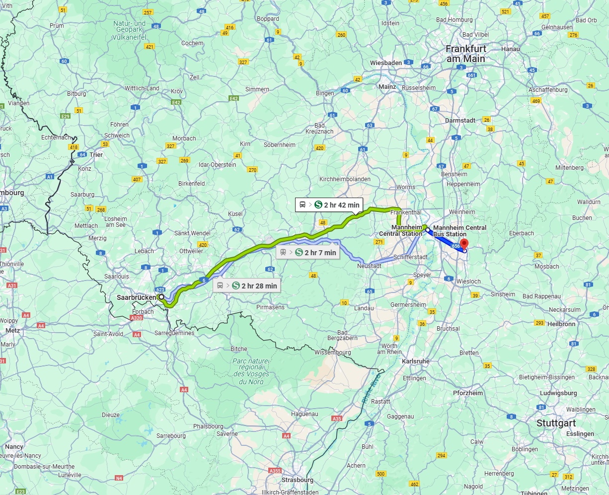 Anreise von Saarbrücken Zu Heidelberg Über 