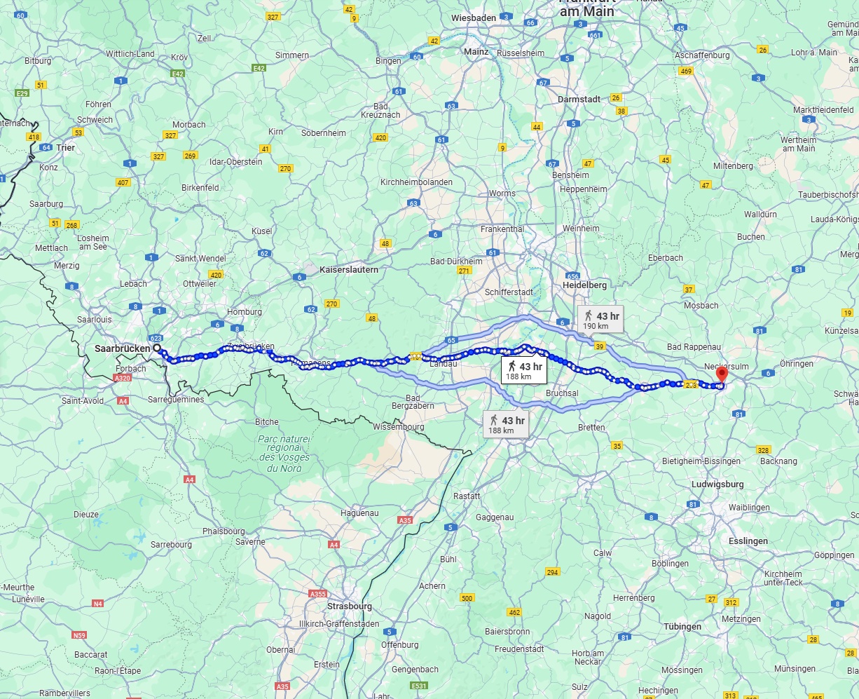 Anreise von Saarbrücken Zu Heilbronn Über 