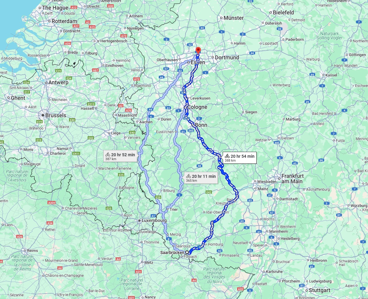 Anreise von Saarbrücken Zu Herne Über 