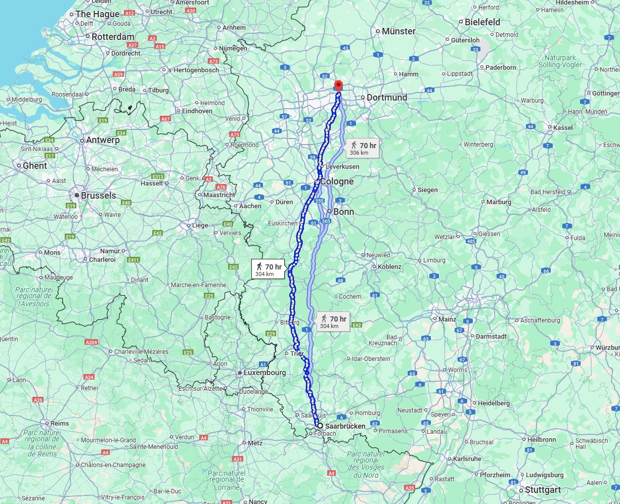 Anreise von Saarbrücken Zu Herne Über 