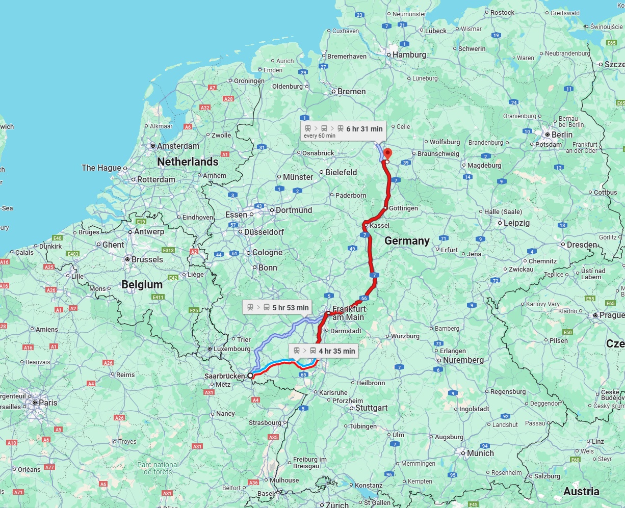 Anreise von Saarbrücken Zu Hildesheim Über 