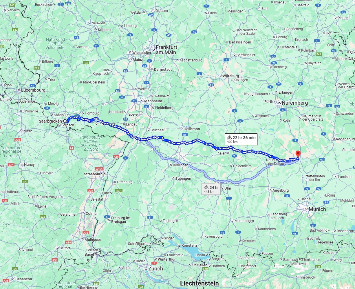 Anreise von Saarbrücken Zu Ingolstadt Über 