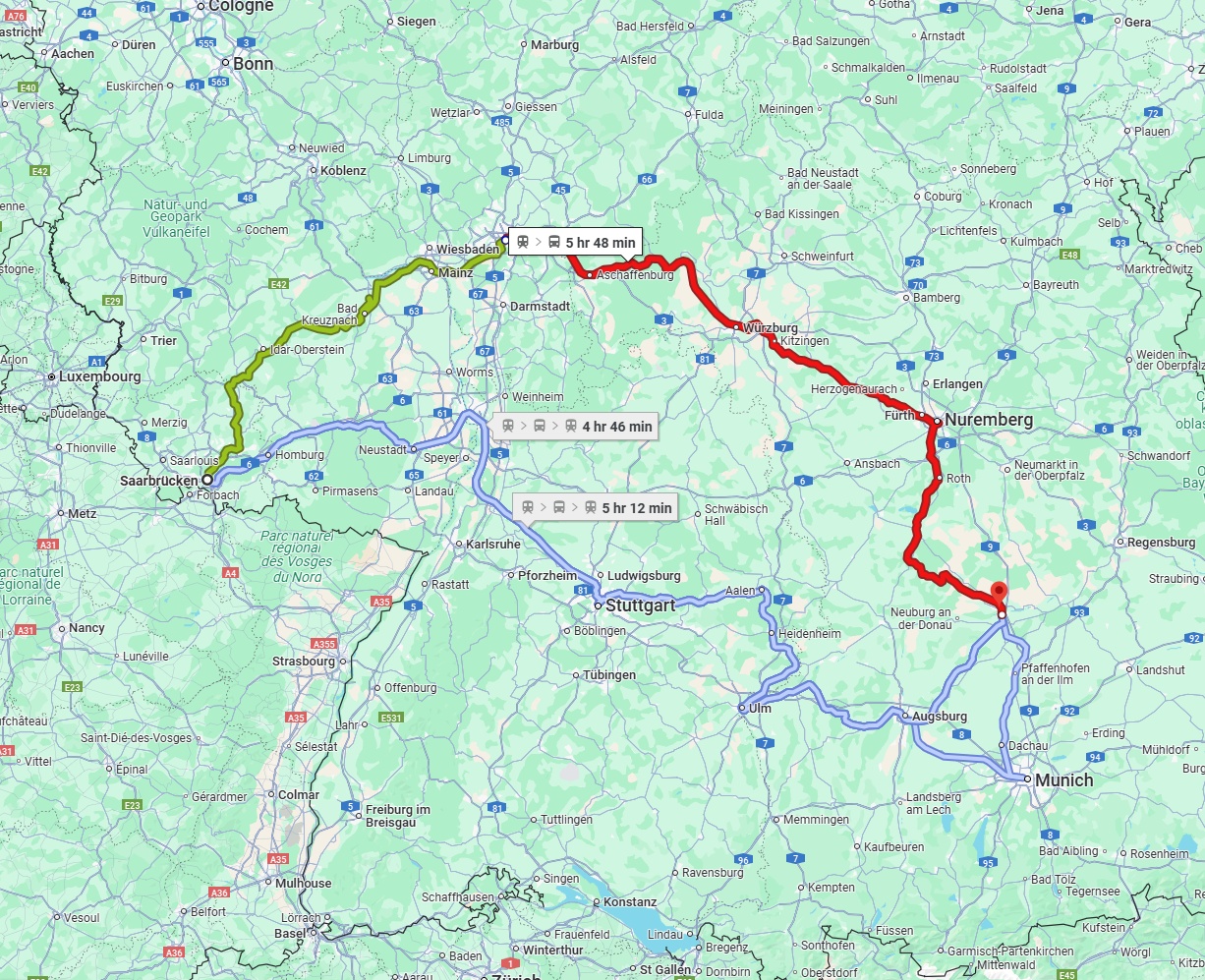 Anreise von Saarbrücken Zu Ingolstadt Über 