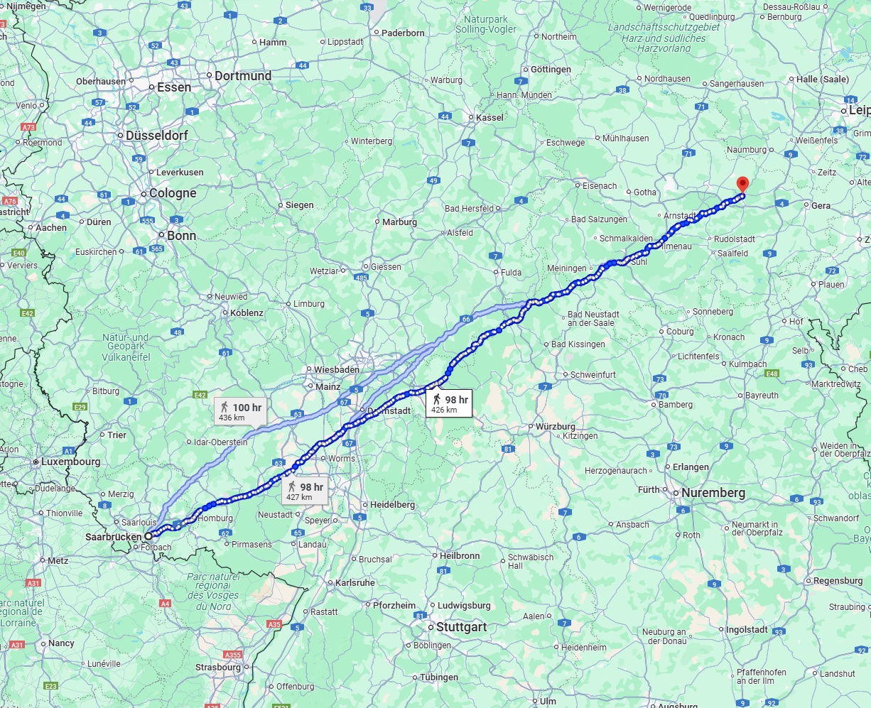Anreise von Saarbrücken Zu Jena Über 