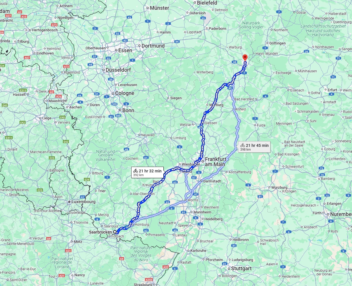 Anreise von Saarbrücken Zu Kassel Über 