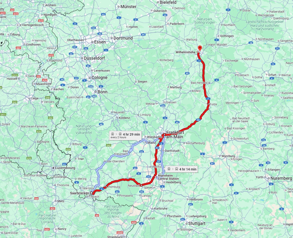 Anreise von Saarbrücken Zu Kassel Über 