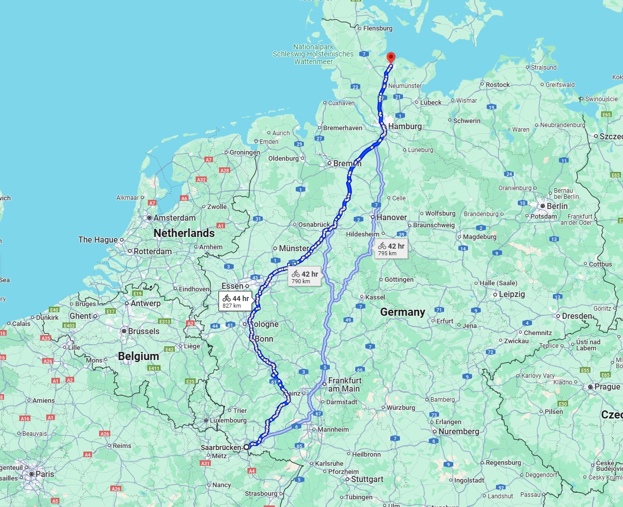 Anreise von Saarbrücken Zu Kiel Über 