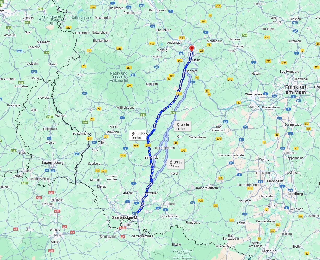 Anreise von Saarbrücken Zu Koblenz Über 