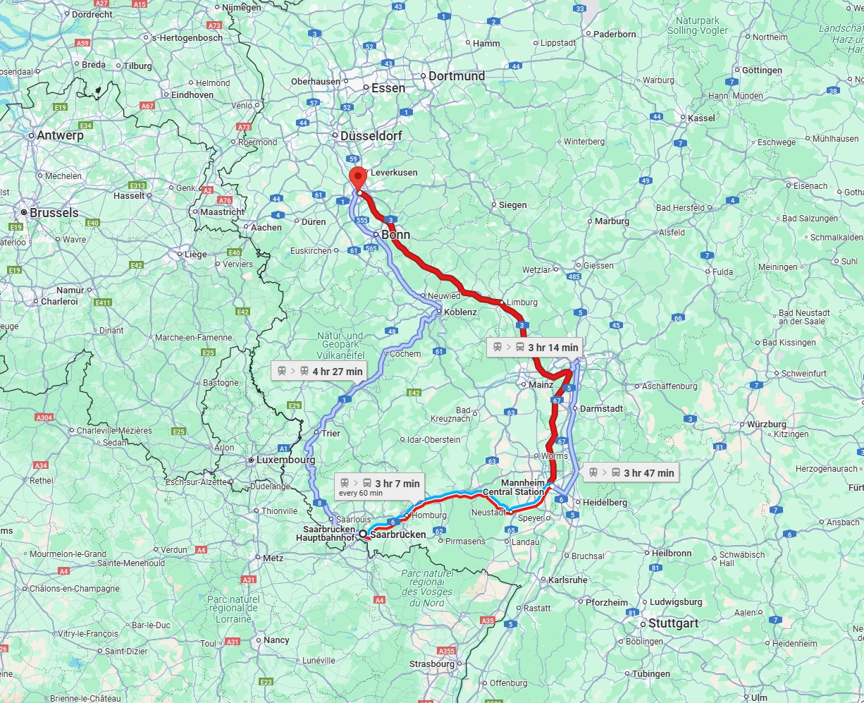 Anreise von Saarbrücken Zu Köln Über 
