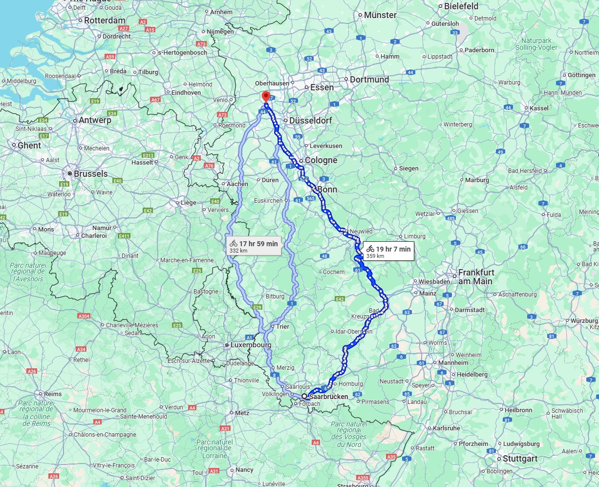 Anreise von Saarbrücken Zu Krefeld Über 