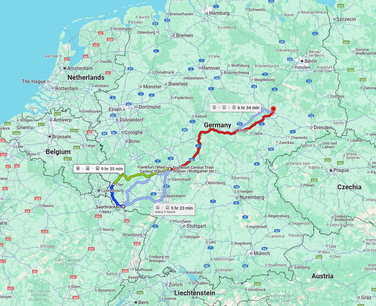 Anreise von Saarbrücken Zu Leipzig Über 