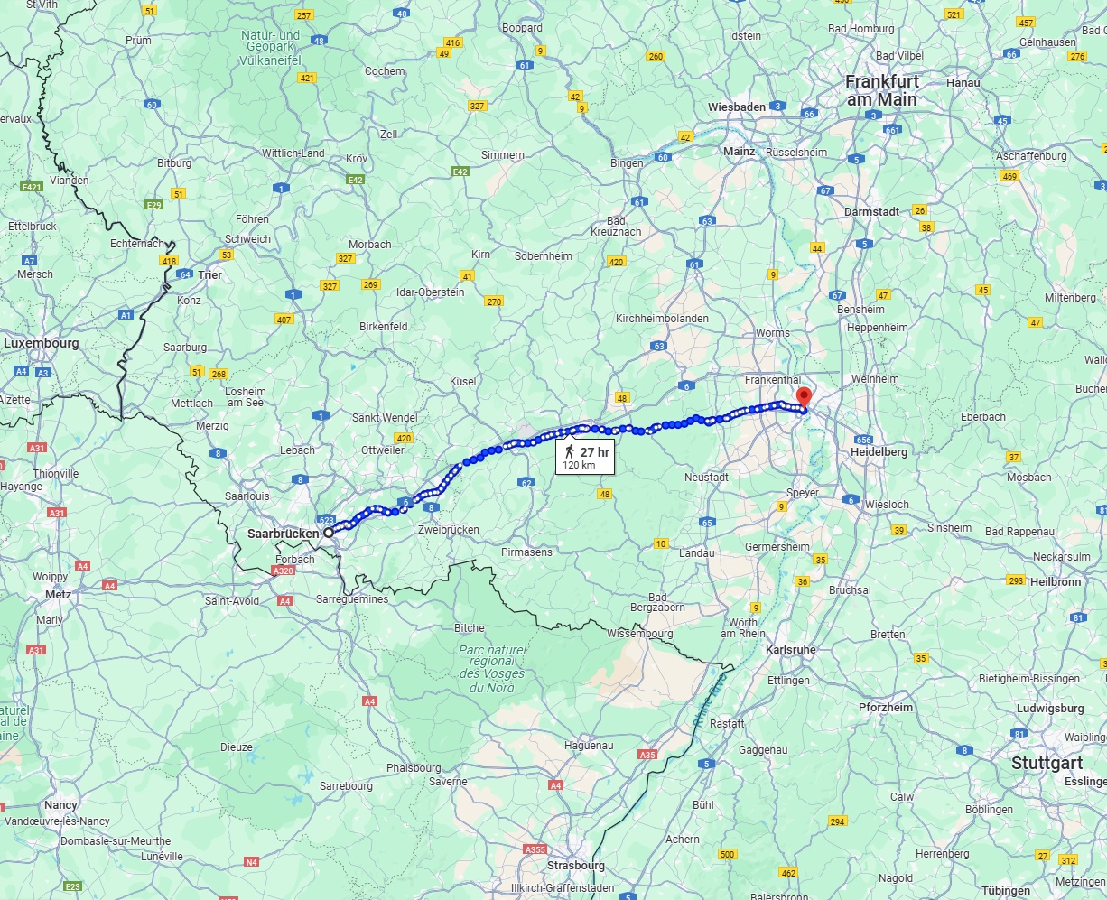 Anreise von Saarbrücken Zu Ludwigshafen am Rhein Über 