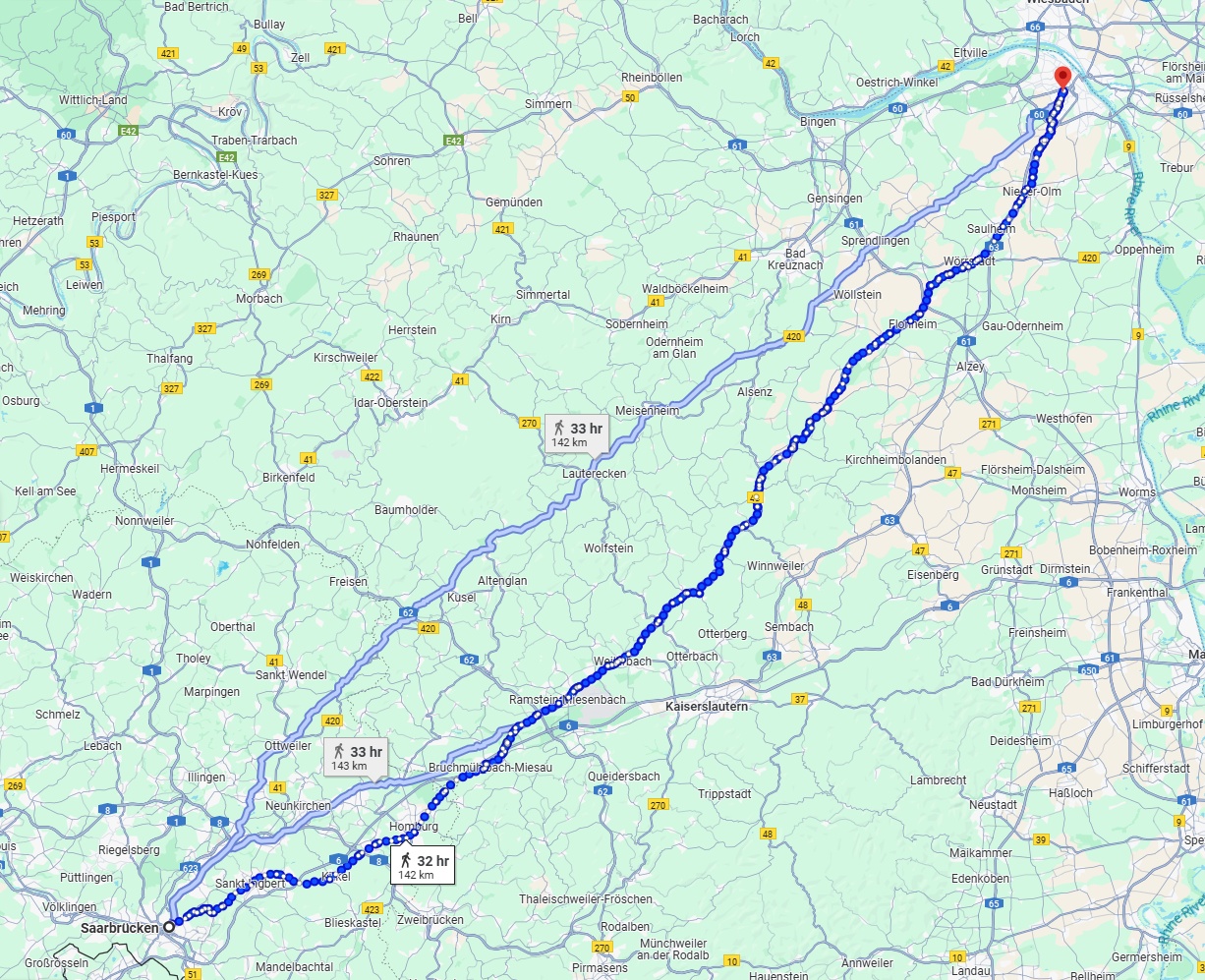 Anreise von Saarbrücken Zu Mainz Über 