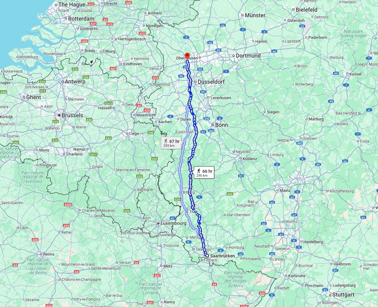 Anreise von Saarbrücken Zu Moers Über 